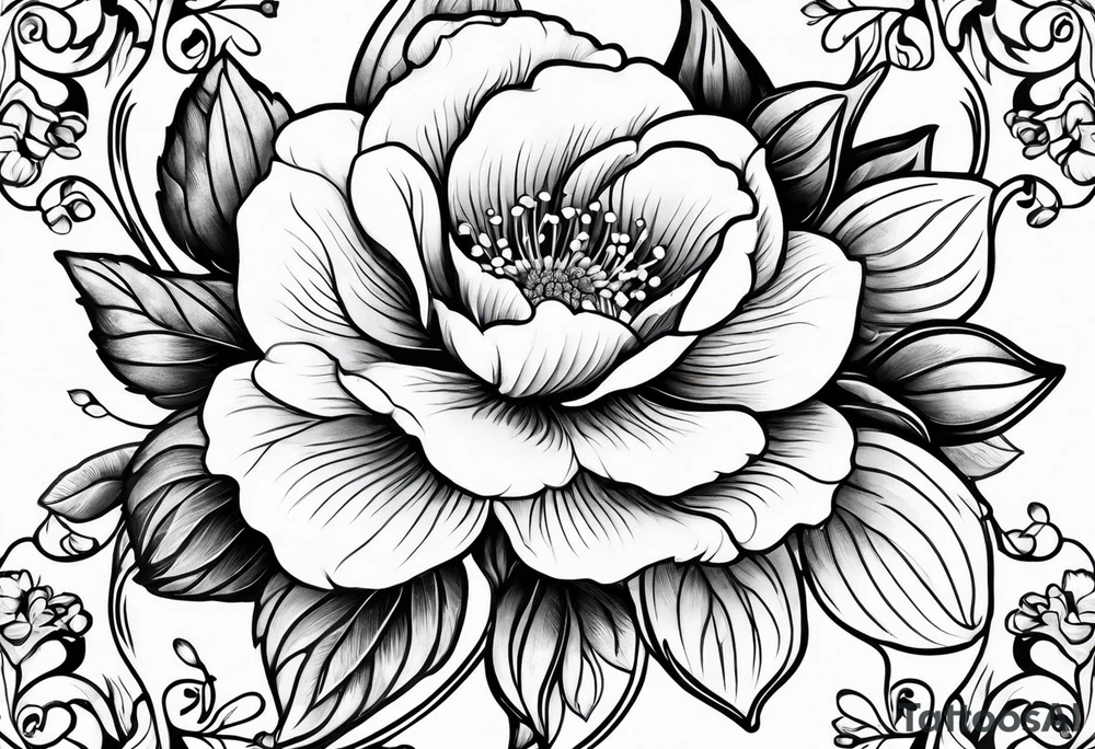 Small July birth flower tattoo idea