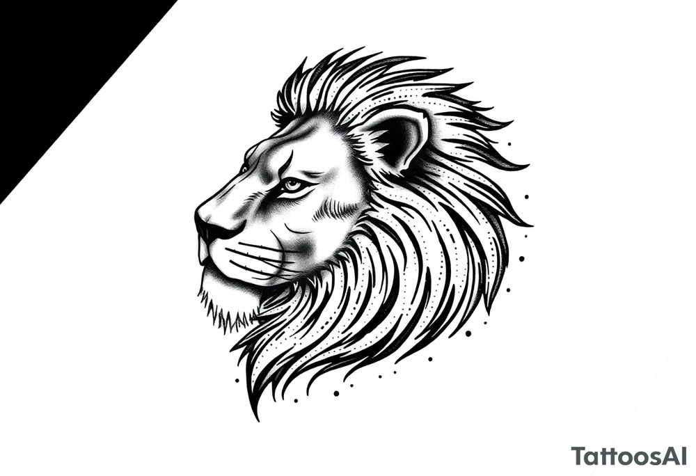 powerful lion tattoo idea