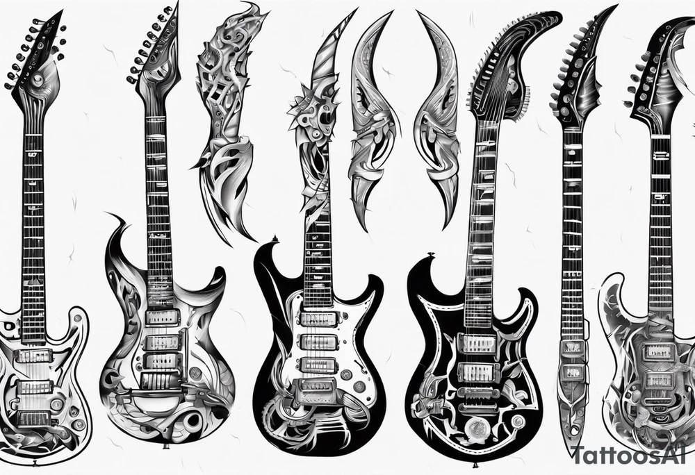 electric guitar tattoo idea