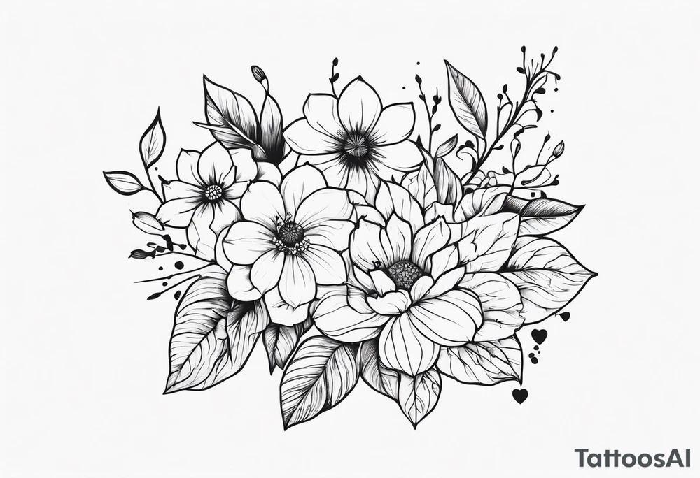 ornaments of flowers tattoo idea
