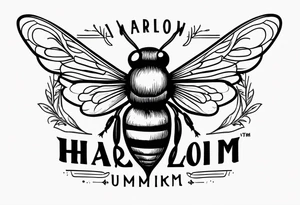 Harlow with a bumblebee flying tattoo idea