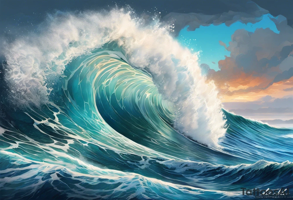 ocean, wave tattoo idea