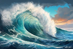 ocean, wave tattoo idea