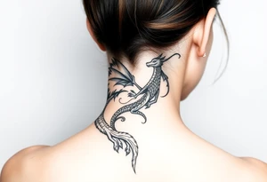 Wolf and dragon tattoo idea