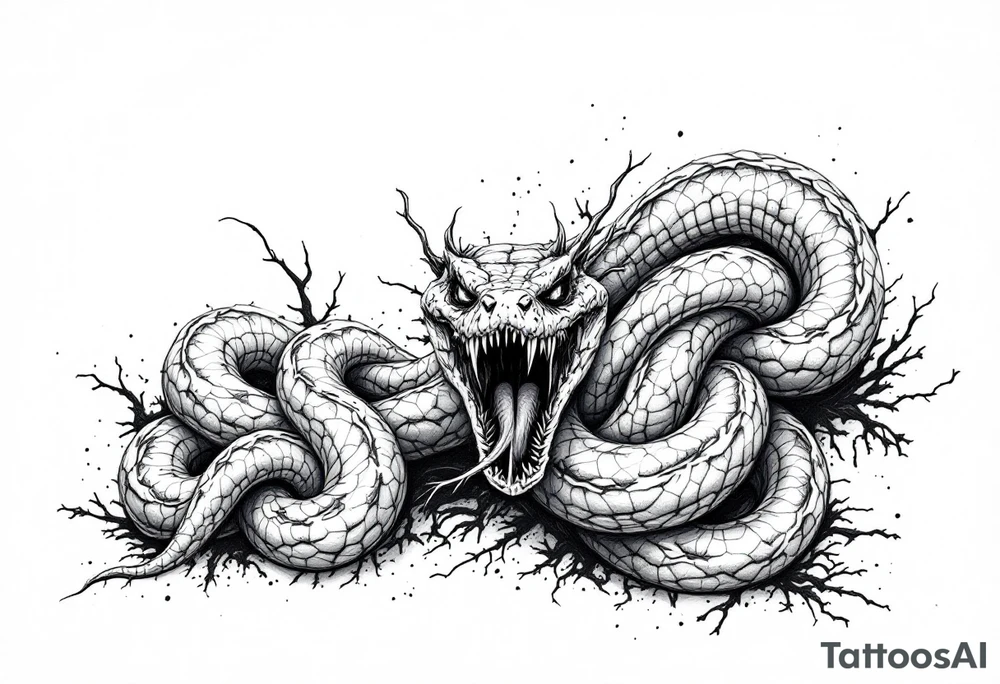 scary snakes tattoo idea