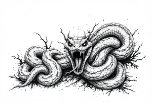 scary snakes tattoo idea