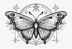 Butterfly and star tattoo idea