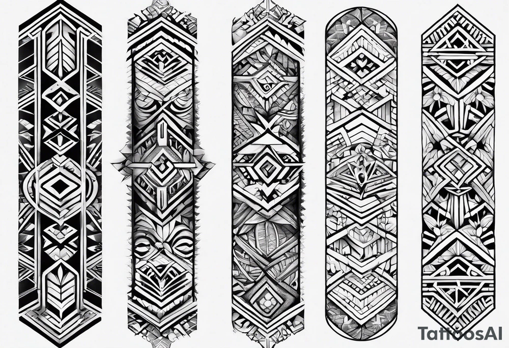 Polynesian tribal pattern forearm tattoo idea