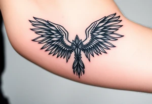 Freya norse goddess beautiful  full-body wings tattoo idea