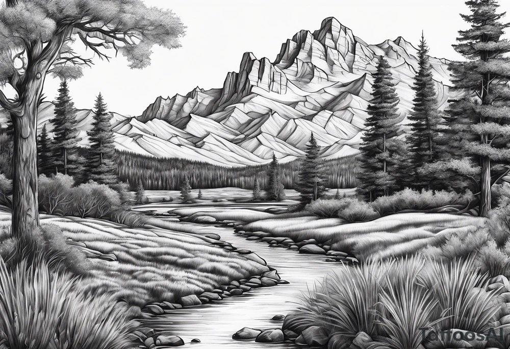 Western landscape tattoo idea