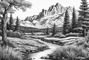 Western landscape tattoo idea