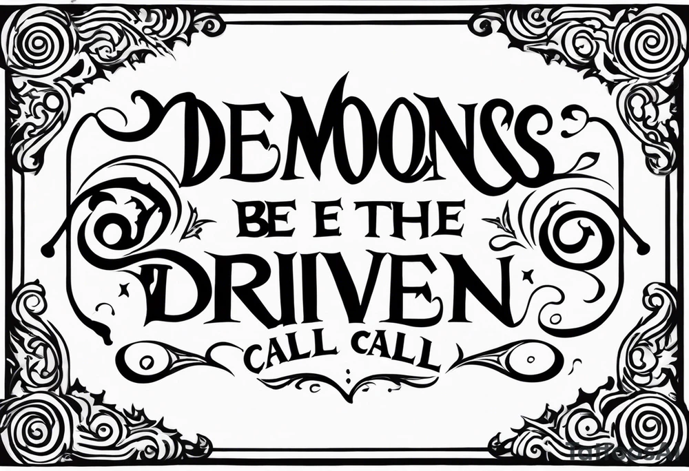 Quote "By Demons be Driven, Beckon the Call" tattoo idea