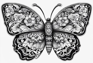 butterfly day of the dead tattoo idea
