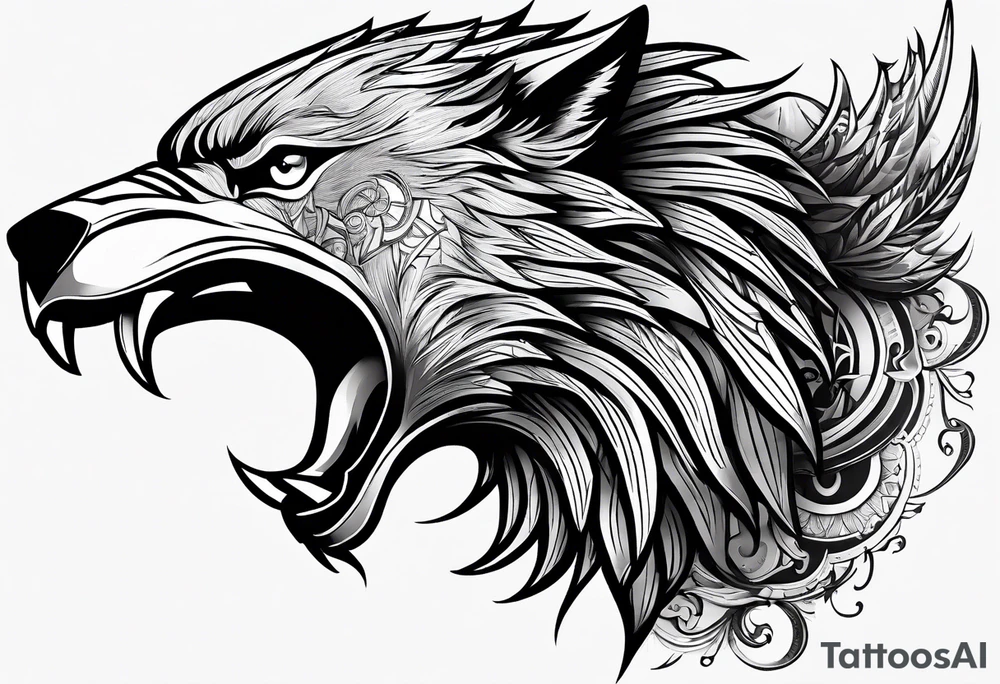 be a wolf at graund and be a eagle at sky at the same time tattoo idea be a wolf at graund and be a eagle at sky at the same time tattoo idea