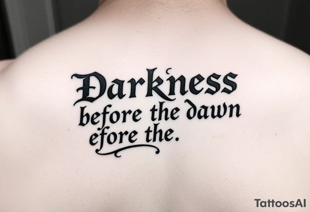 Darkness before the dawn quote tattoo idea