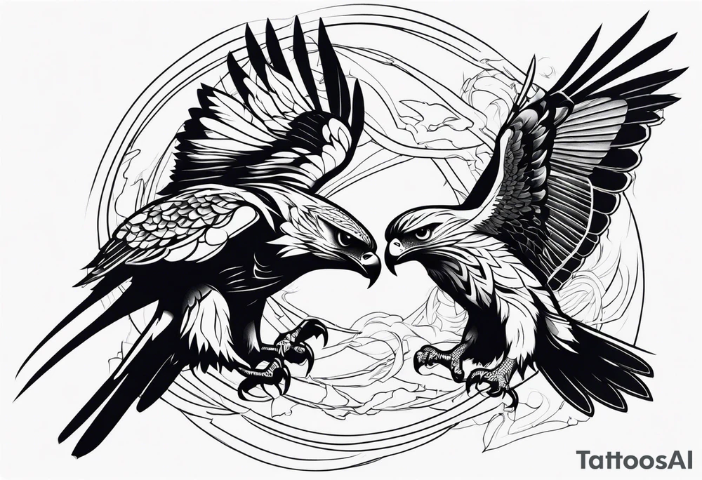 hawks fighting tattoo idea