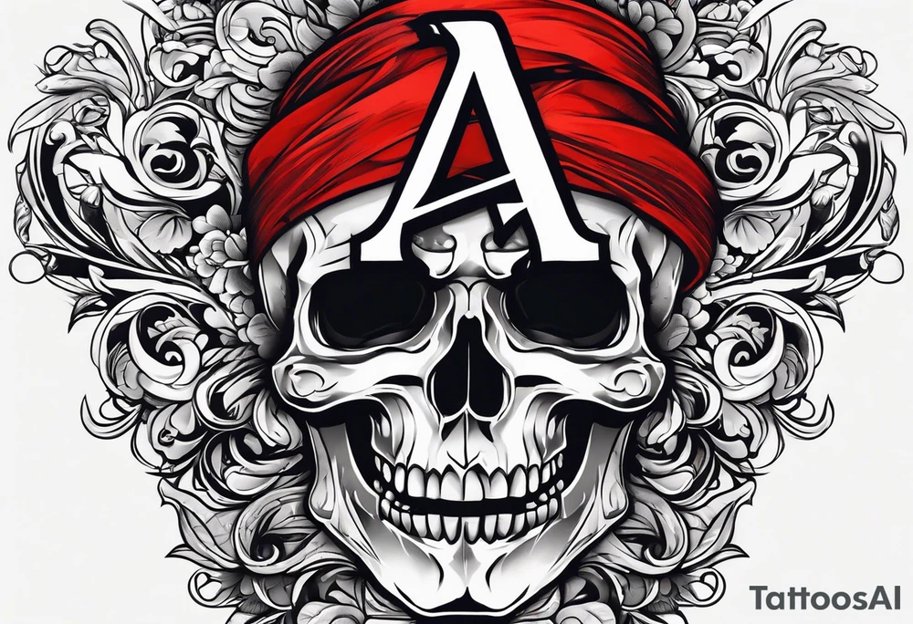 A headband with the letters A R in the middle tattoo idea