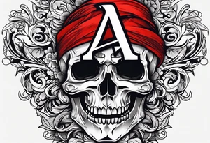 A headband with the letters A R in the middle tattoo idea