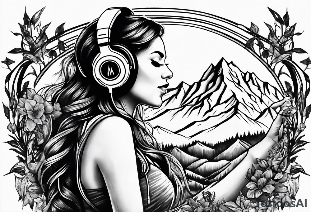 music in the mountains tattoo idea