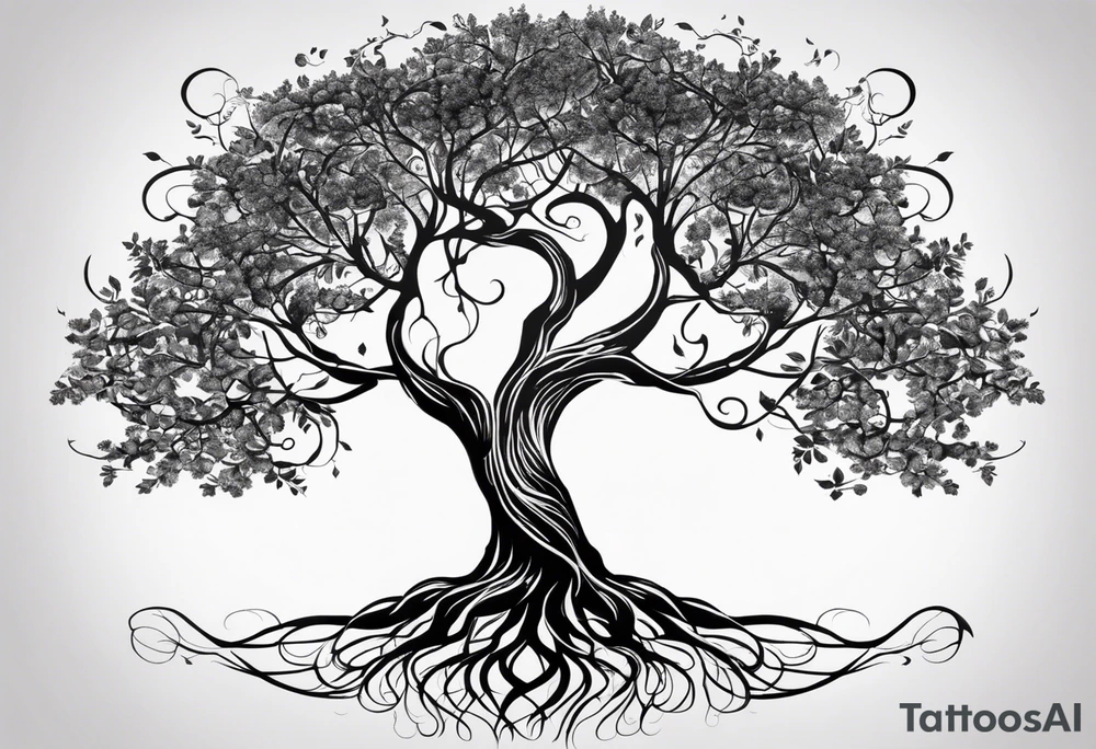 Tree of Life: A tree growing from a seed or roots within your body, with branches reaching outward, represents growth, self-nurturing, and the idea that life is something you cultivate from within. tattoo idea