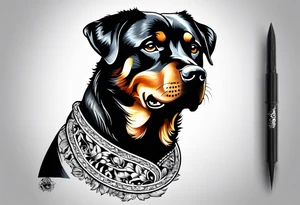 Cool Rottweiler tattoo idea