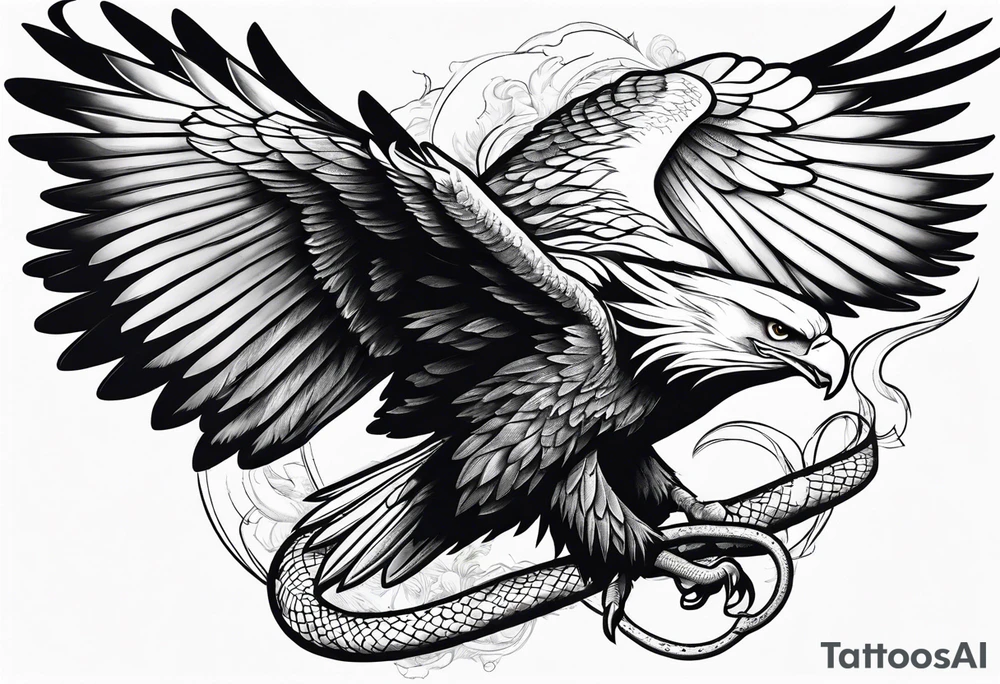 Eagle fighting with a snake tattoo idea