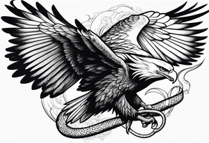 Eagle fighting with a snake tattoo idea