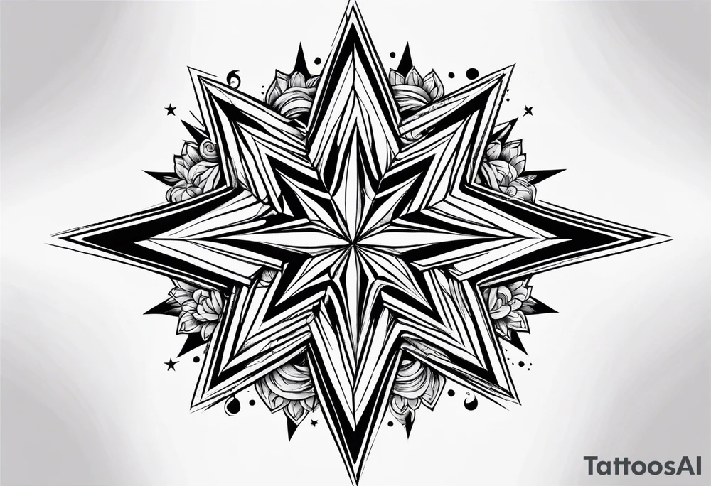 star with border around star simple tattoo idea
