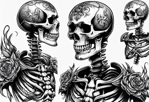 Skeleton made from fire tattoo idea