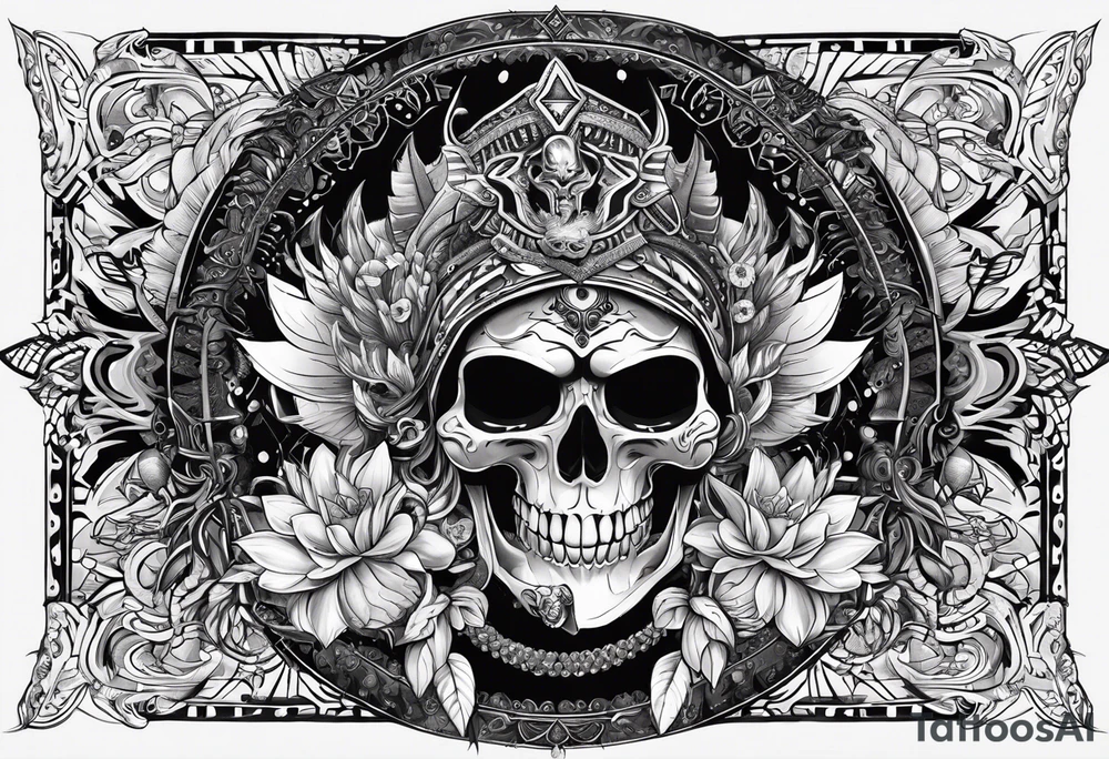 black kali, goddess pirate, alien, pachamama, valkrye, warrior, skull, lotus azul, wing, eagle, zenza resonance, stars, one side chest tattoo idea
