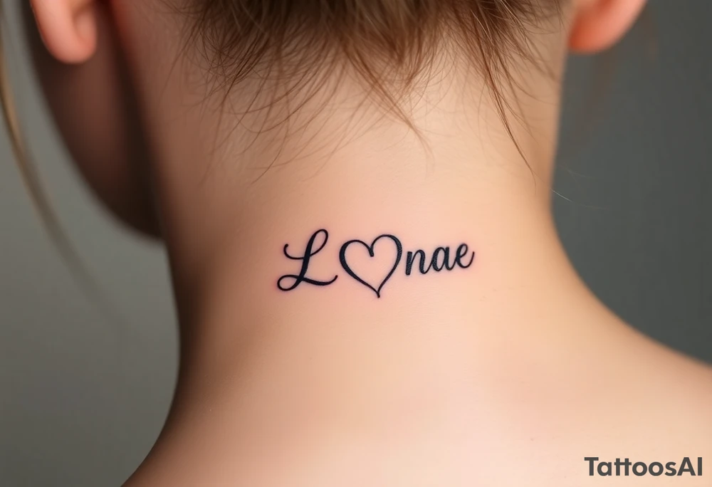 A beautiful calligraphic script of the couple’s initials, intertwined with a subtle heart-shaped flourish tattoo idea