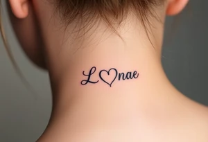 A beautiful calligraphic script of the couple’s initials, intertwined with a subtle heart-shaped flourish tattoo idea