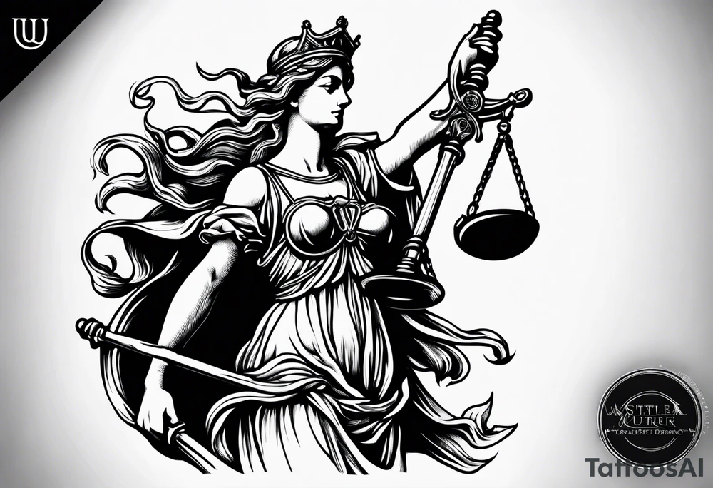 lady justice tattoo idea