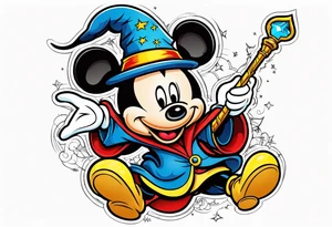 wizard mickey mouse tattoo idea