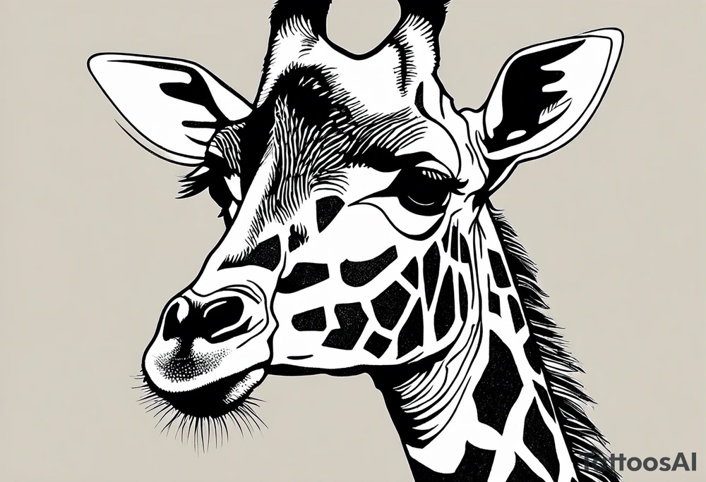 giraffe old trash polka tattoo idea