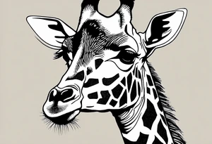 giraffe old trash polka tattoo idea