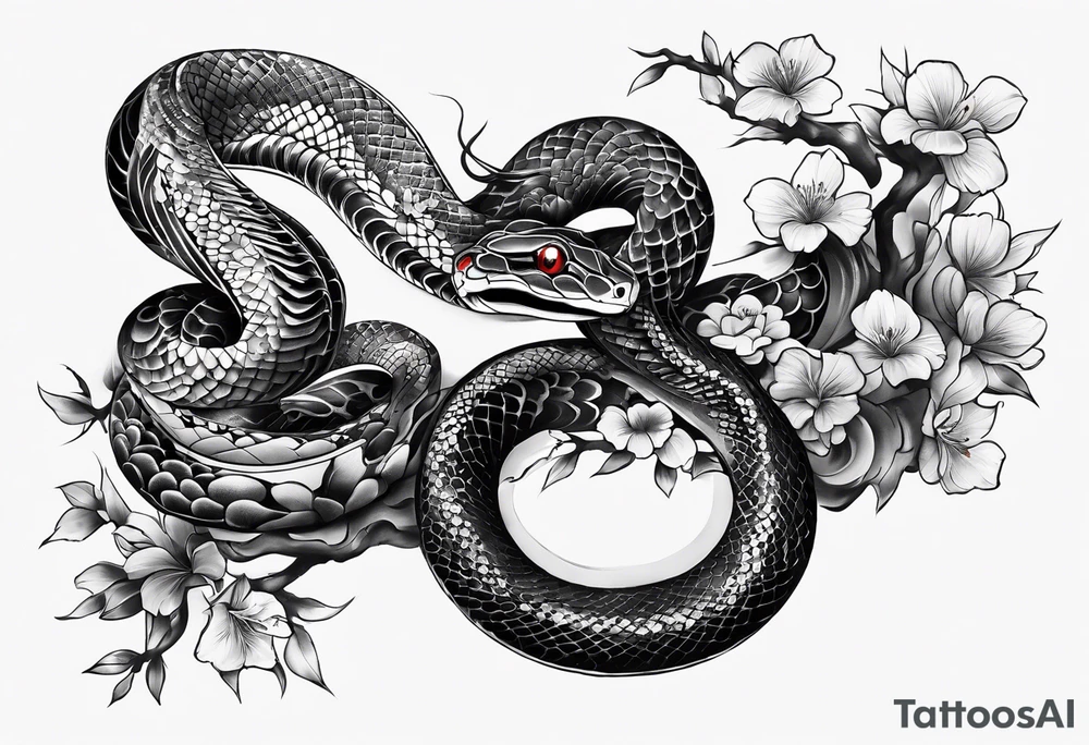 Snake tattoo for placement down along the spine with the head positioned at the bottom in japanese style to symbolise a journey of healing tattoo idea