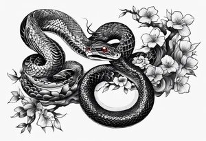 Snake tattoo for placement down along the spine with the head positioned at the bottom in japanese style to symbolise a journey of healing tattoo idea