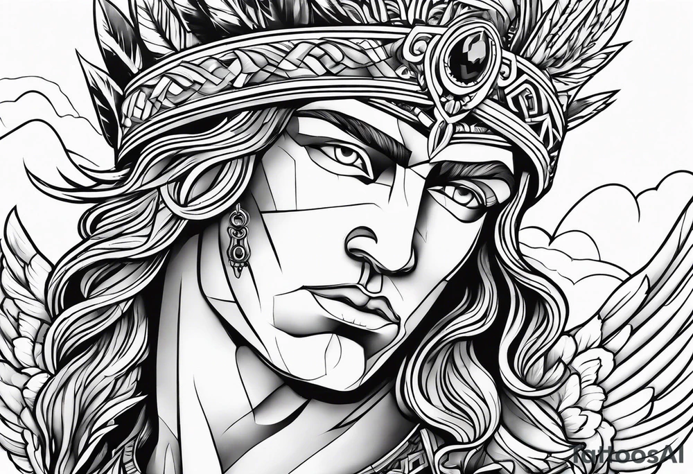Masculine Greek mythology lighting bolts tattoo idea
