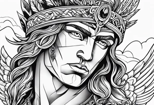 Masculine Greek mythology lighting bolts tattoo idea