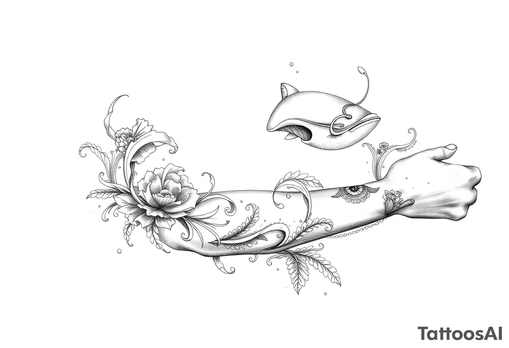 Ocean themed tattoo idea