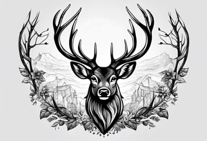 Recurve bow and arrow, deer tattoo idea