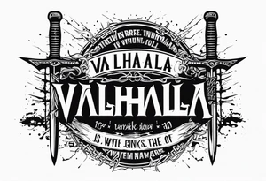 valhalla barb wire swords tattoo idea