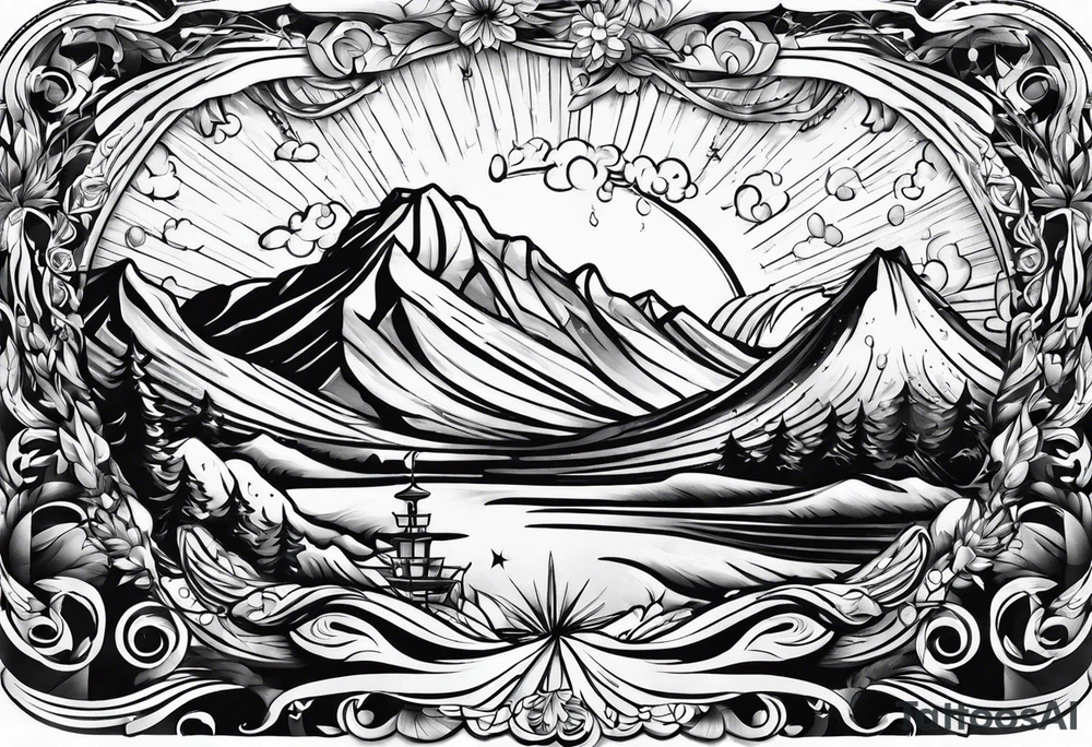 Light rays tattoo idea