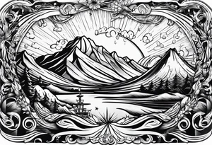 Light rays tattoo idea