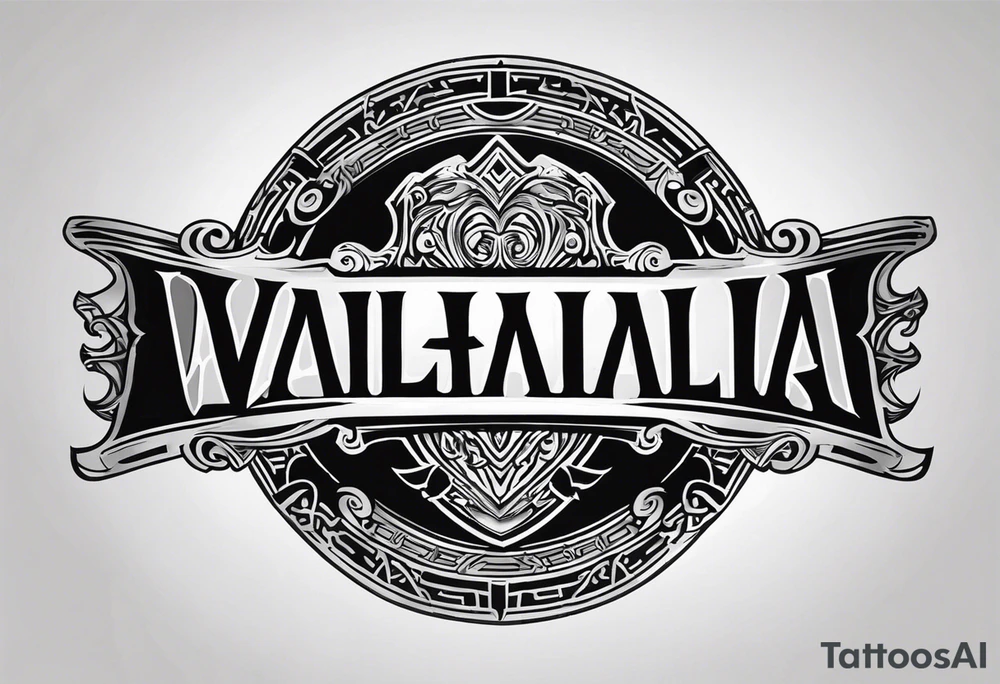 Valhalla sword round shield tattoo idea