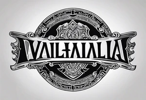 Valhalla sword round shield tattoo idea