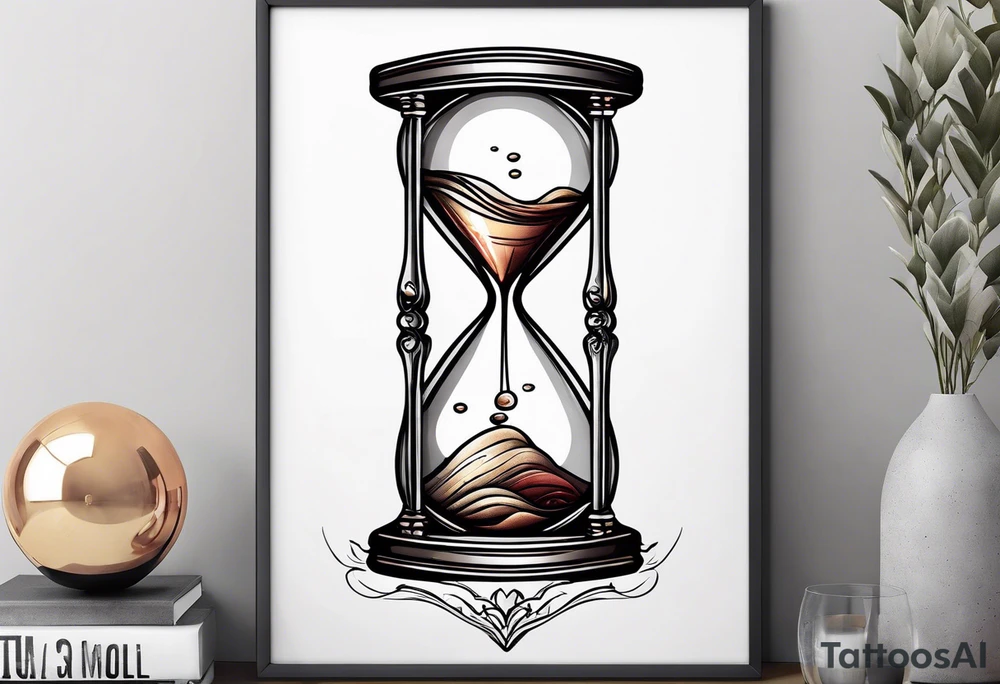 hourglass with little girl dancing tattoo idea
