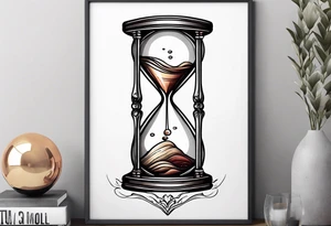 hourglass with little girl dancing tattoo idea