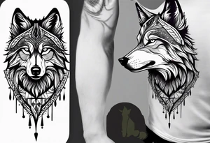 Trippy Wolf tattoo idea